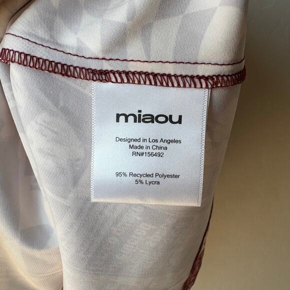 NEW Miaou Dress Ginger Red Wanted Magazine Print Draped Mini Dress Size L - Picture 9 of 10